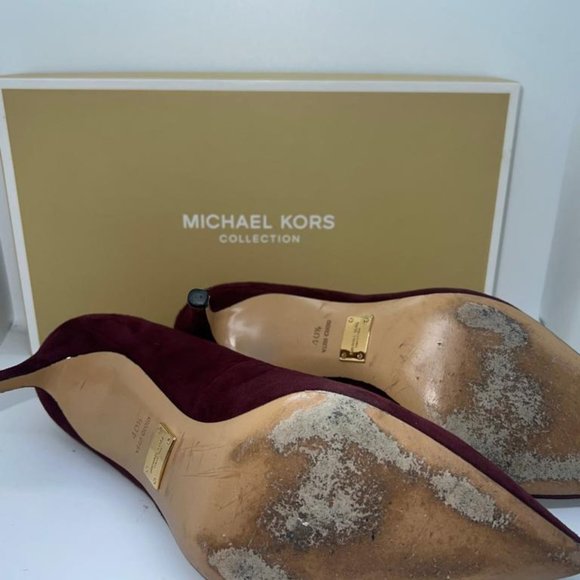 Michael Kors Collection the "Garner" Red Suede Heels 40.5/9.5 - Picture 3 of 6